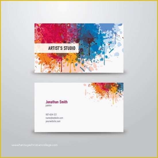 Artist Business Cards Templates Free Of 100 Free Business Card Templates Designrfix