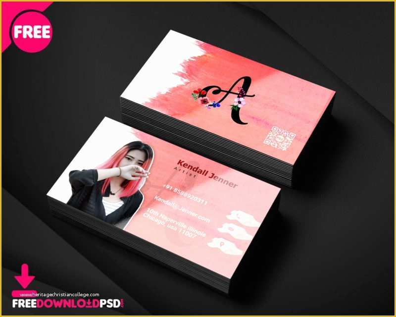 Artist Business Cards Templates Free Of Artist Business Card Psd Template