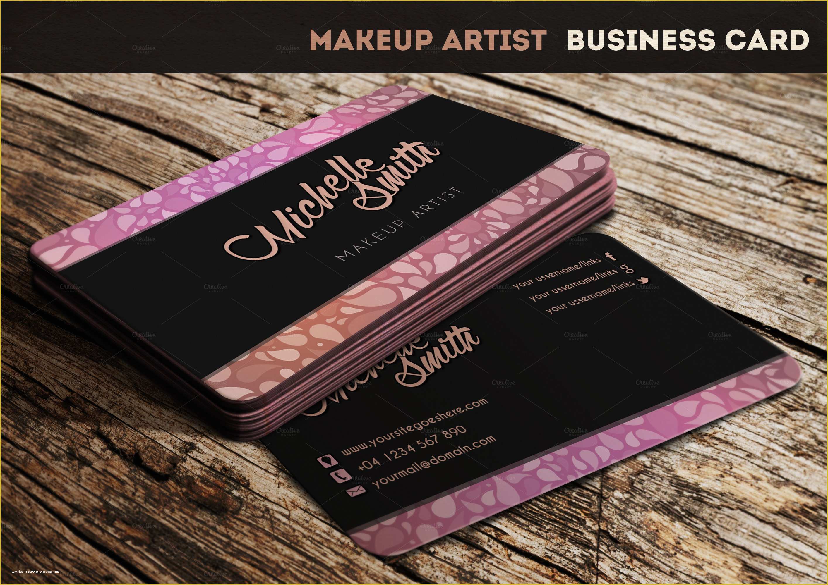 Artist Business Cards Templates Free Of Makeup Artist Business Card Business Card Templates On