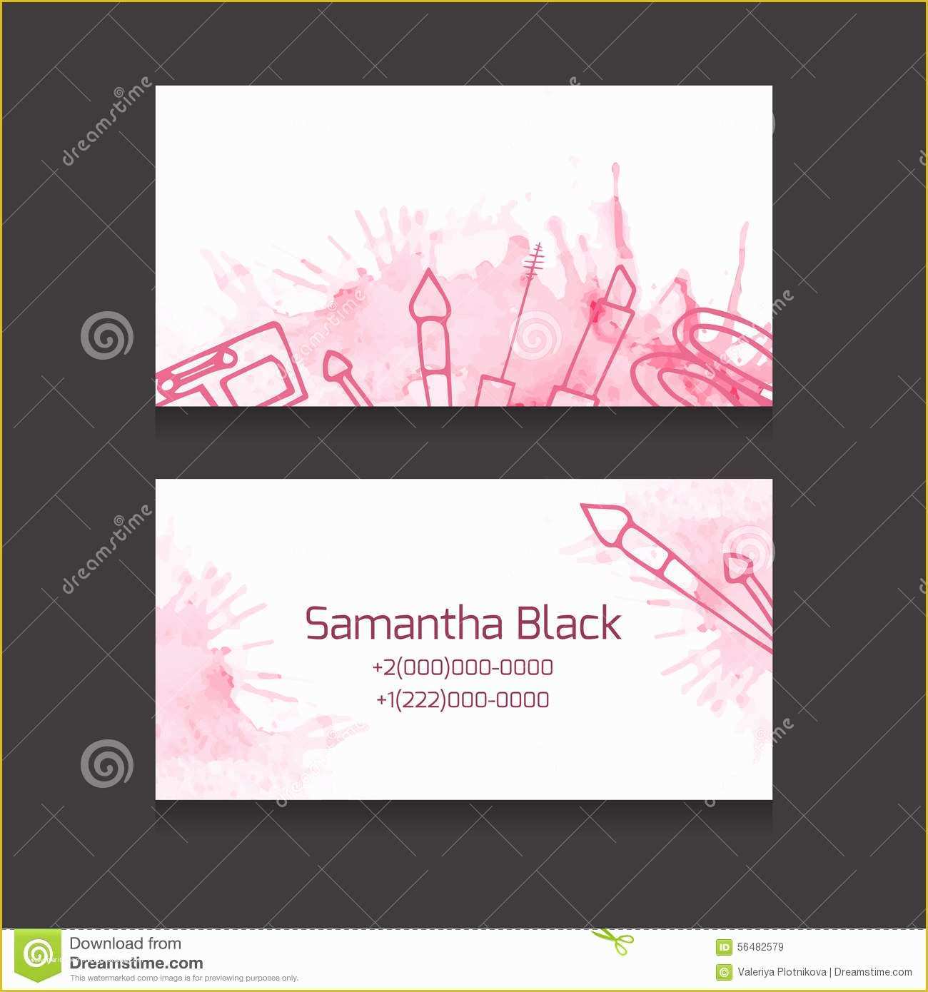 Artist Business Cards Templates Free Of Makeup Artist Business Card Stock Vector Illustration Of