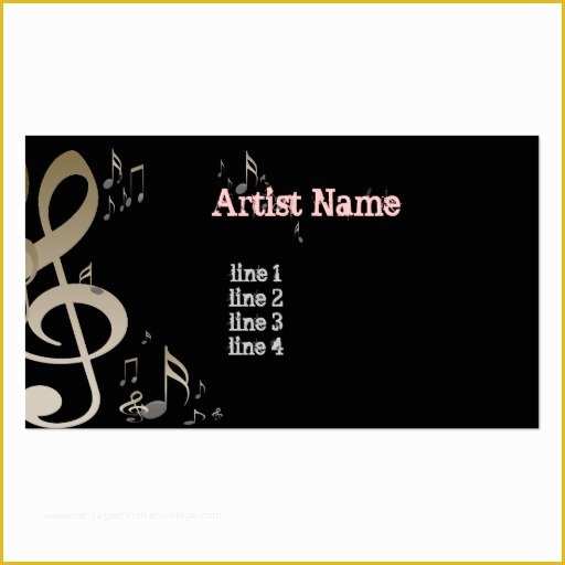 Artist Business Cards Templates Free Of Music Artist Business Profile Card Business Card Templates