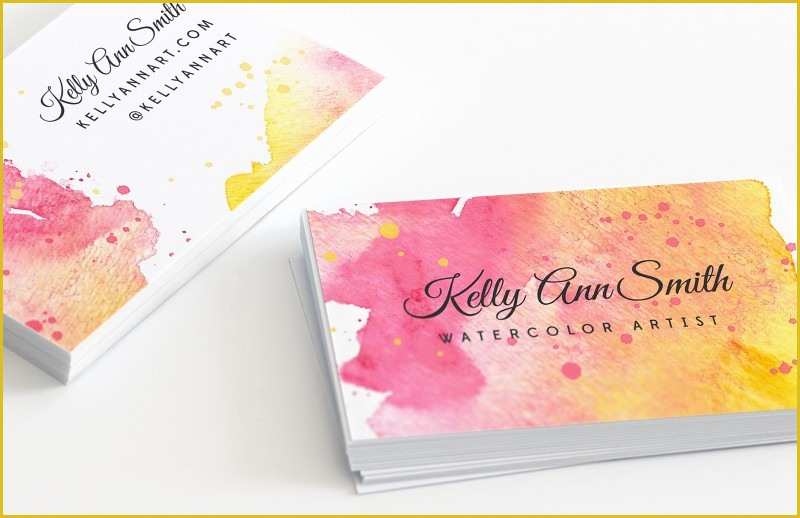 Artist Business Cards Templates Free Of Watercolor Artist Business Card Template — Medialoot