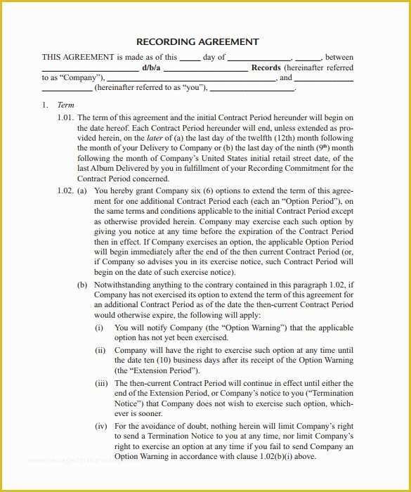 Artist Management Contract Template Free Download Of 10 Artist Management Contract Templates to Download for