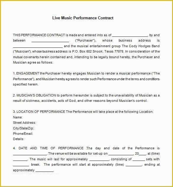 Artist Management Contract Template Free Download Of 20 Music Contract Templates Word Pdf Google Docs