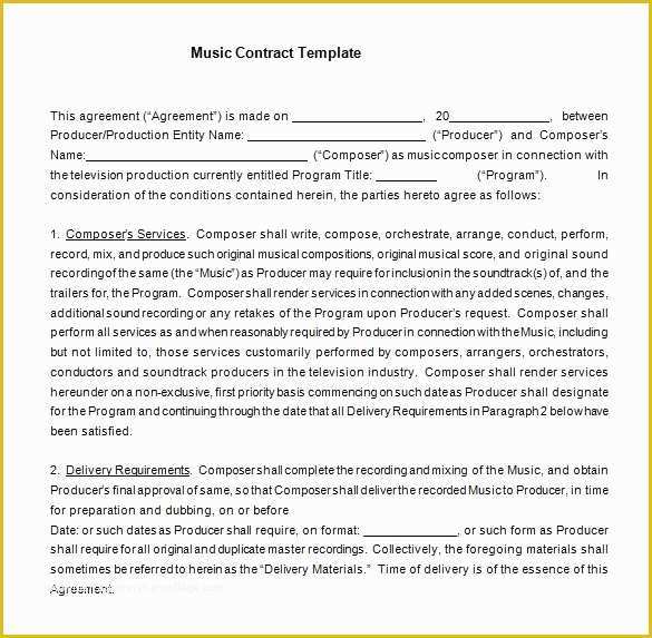 Artist Management Contract Template Free Download Of 20 Music Contract Templates Word Pdf Google Docs