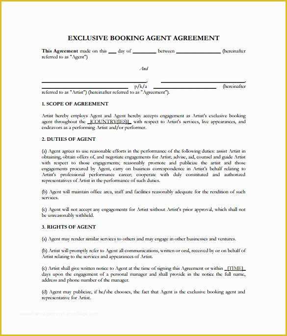 41 Artist Management Contract Template Free Download