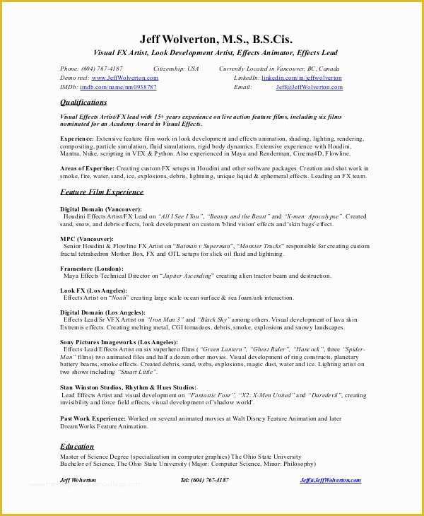 Artist Resume Template Free Of 15 Artist Resume Examples Pdf Doc