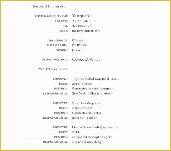 Artist Resume Template Free Of 15 Artist Resume Examples Pdf Doc