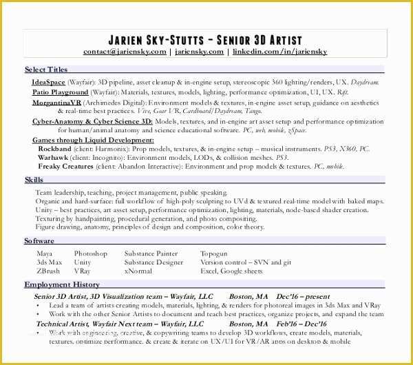 Artist Resume Template Free Of 15 Artist Resume Examples Pdf Doc