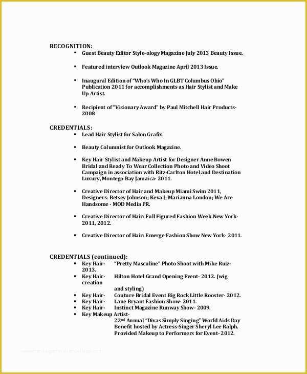 Artist Resume Template Free Of 5 Makeup Artist Resume Templates Pdf Doc