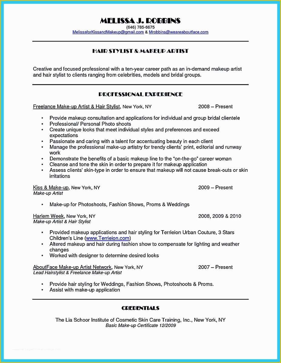 Artist Resume Template Free Of Artist Resume Template that Look Professional