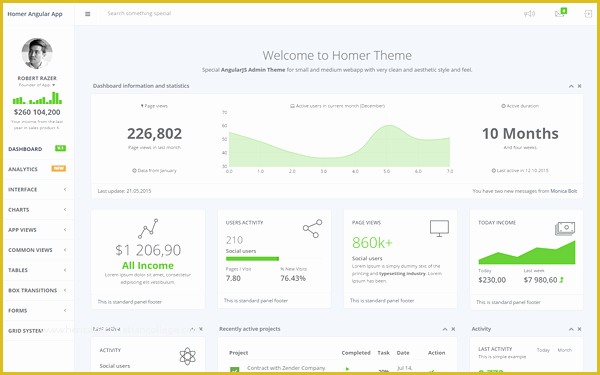 Asp Net Dashboard Templates Free Download Of Homer Responsive Admin theme