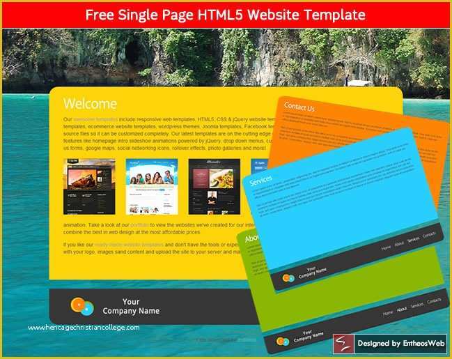 Asp Net Website Templates Free Download Of Free Single Page HTML5 Website Template