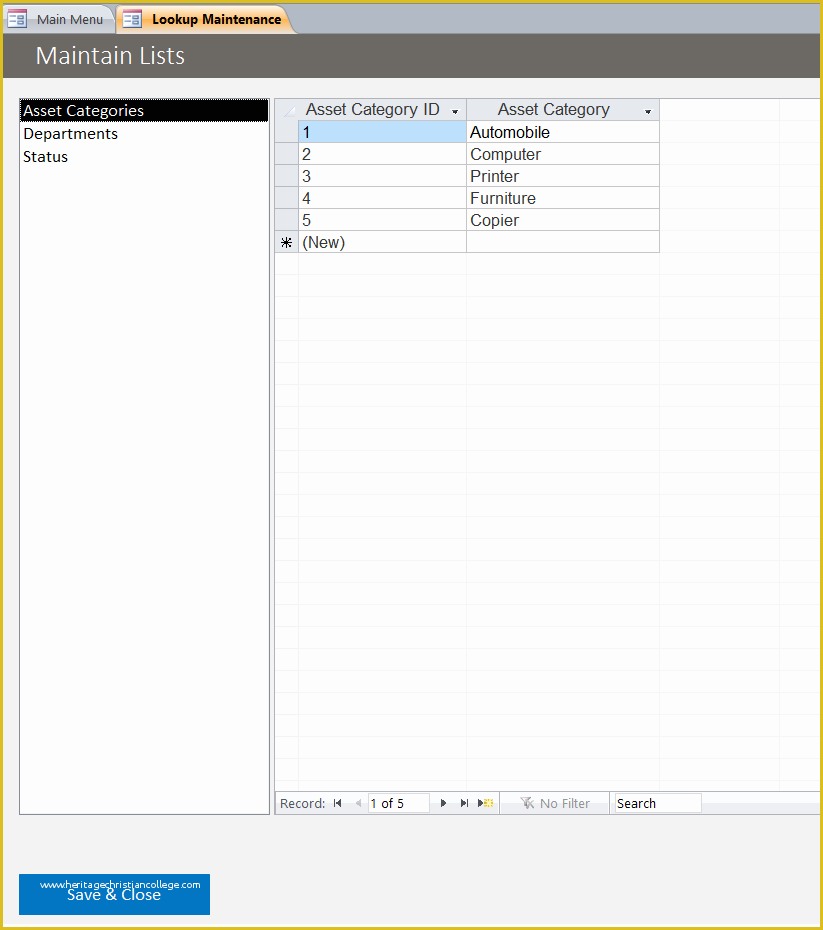 Asset Database Template Free Of asset Tracking Database Template