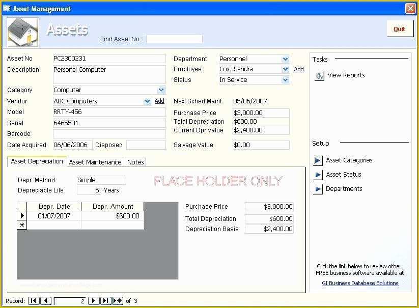 Asset Database Template Free Of Inventory System Website Template Management asset Access