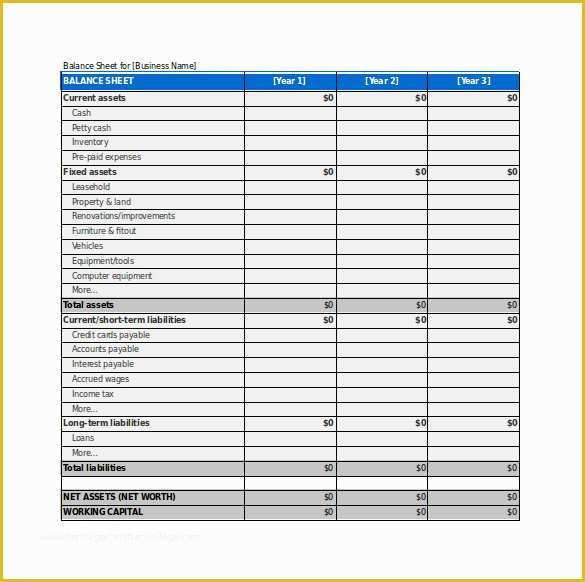 Assets and Liabilities Template Free Download Of 10 Balance Sheet Templates