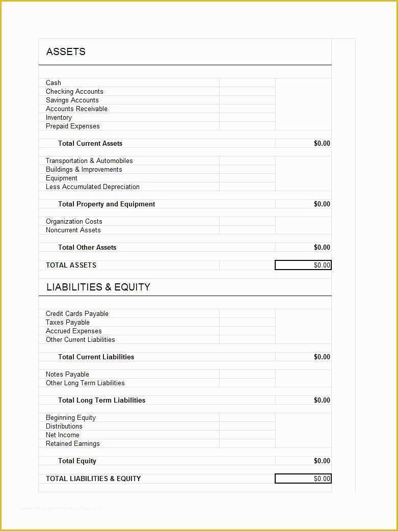 Assets and Liabilities Template Free Download Of 38 Free Balance Sheet Templates & Examples Template Lab