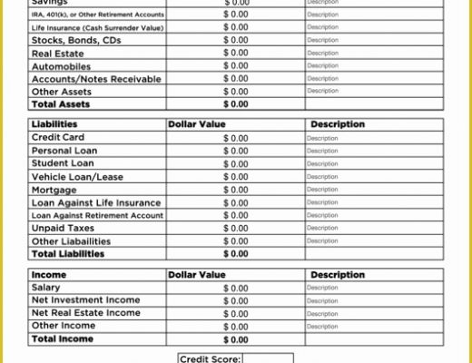 Assets and Liabilities Template Free Download Of Fillable assets and Liabilities Worksheet Printable Pdf