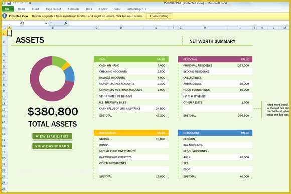 Assets and Liabilities Template Free Download Of Free Net Worth Spreadsheet Template for Excel 2013
