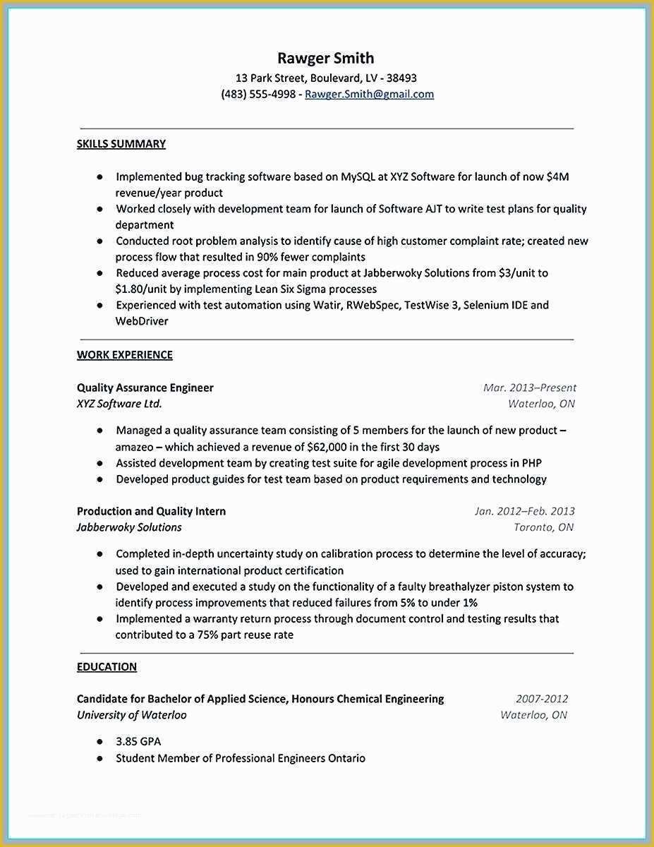 Ats Friendly Resume Template Free Of ats Friendly Resume Template Cute ats Friendly Resume