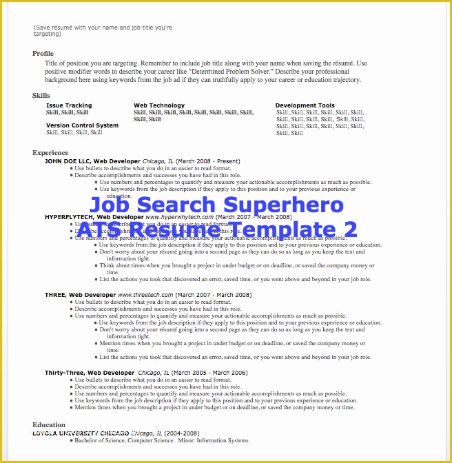 Ats Friendly Resume Template Free Of ats Friendly Resume Templates – Job Search Superhero