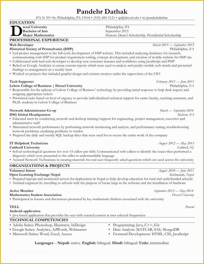 Ats Resume Template Free Download Of ats Resume Template Download Templates Resume Examples