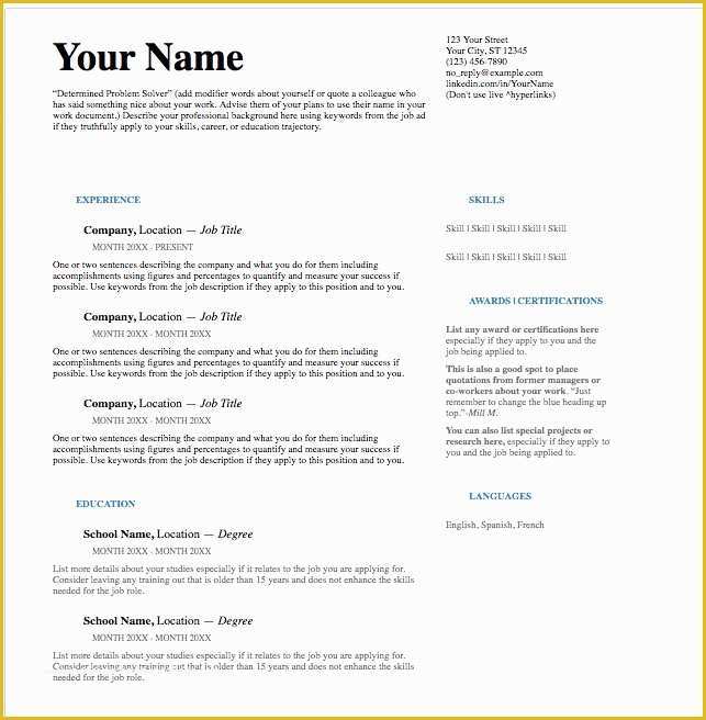 Ats Resume Template Free Download Of ats Resume Template Free Download