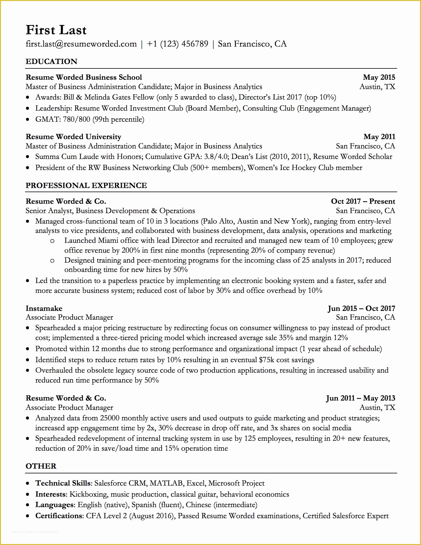 Ats Resume Template Free Download Of Professional ats Resume Templates for Experienced Hires