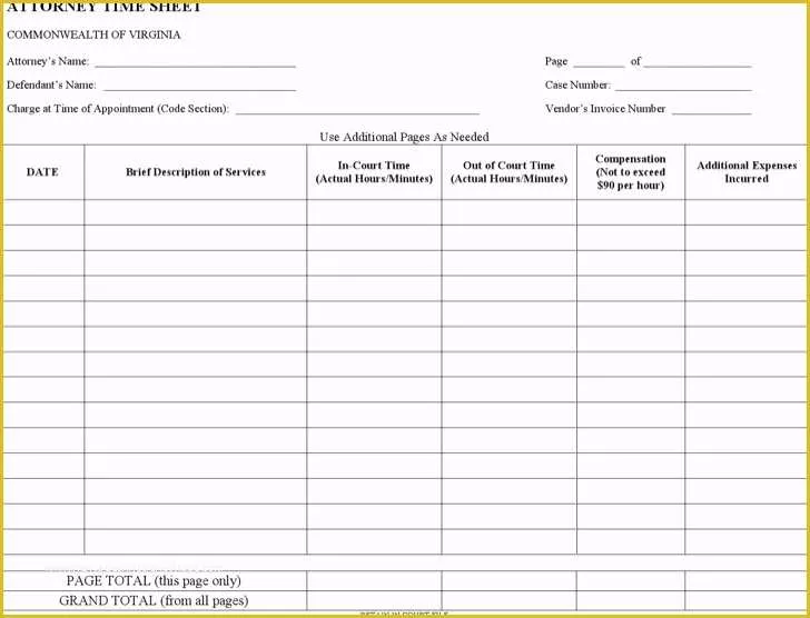 Attorney Timesheet Template Free Of 11 Timesheet Templates Free Download