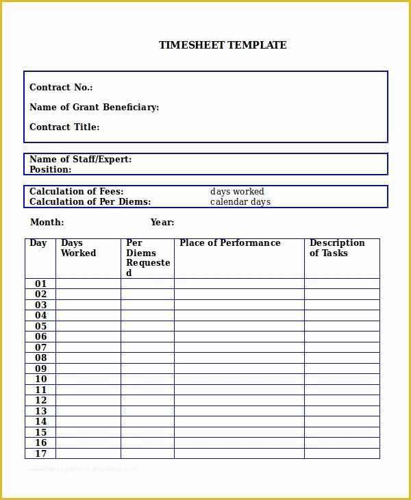 Attorney Timesheet Template Free Of 16 Timesheet Templates Free Sample Example format