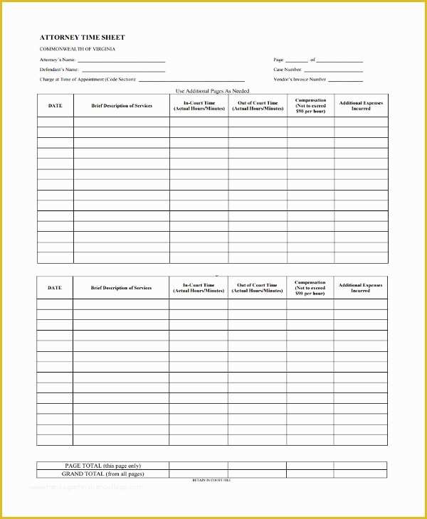 Attorney Timesheet Template Free Of 22 Time Sheet Templates