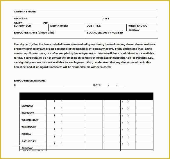 Attorney Timesheet Template Free Of 27 Ms Word Timesheet Templates Free Download