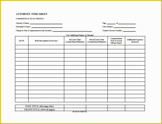 Attorney Time Sheet.pdf Attorney Timesheet Template Free Of Timesheet Templates – 35 Free Word ...
