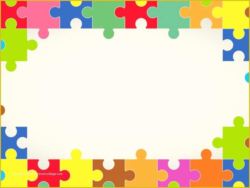 Autism Powerpoint Template Free Download Of Colourful Puzzles Powerpoint Templates Border &amp; Frames