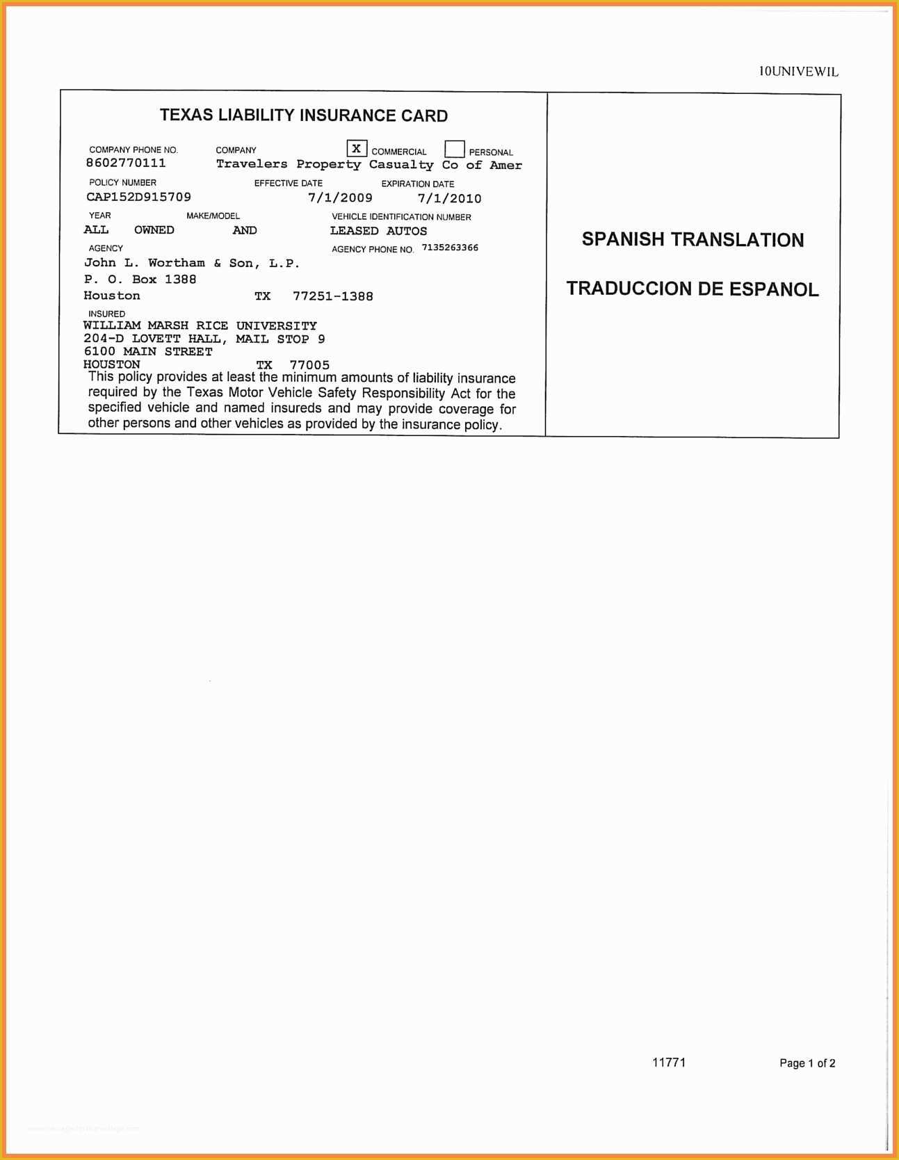 21 Auto Insurance Card Template Free Download