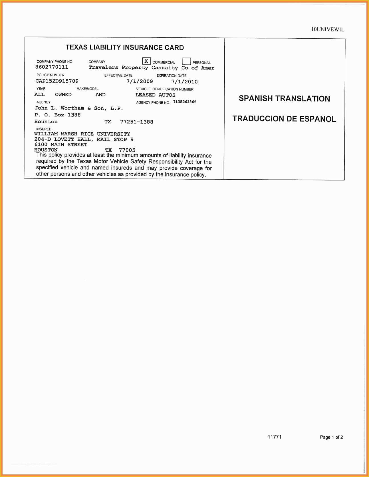 21 Auto Insurance Card Template Free Download