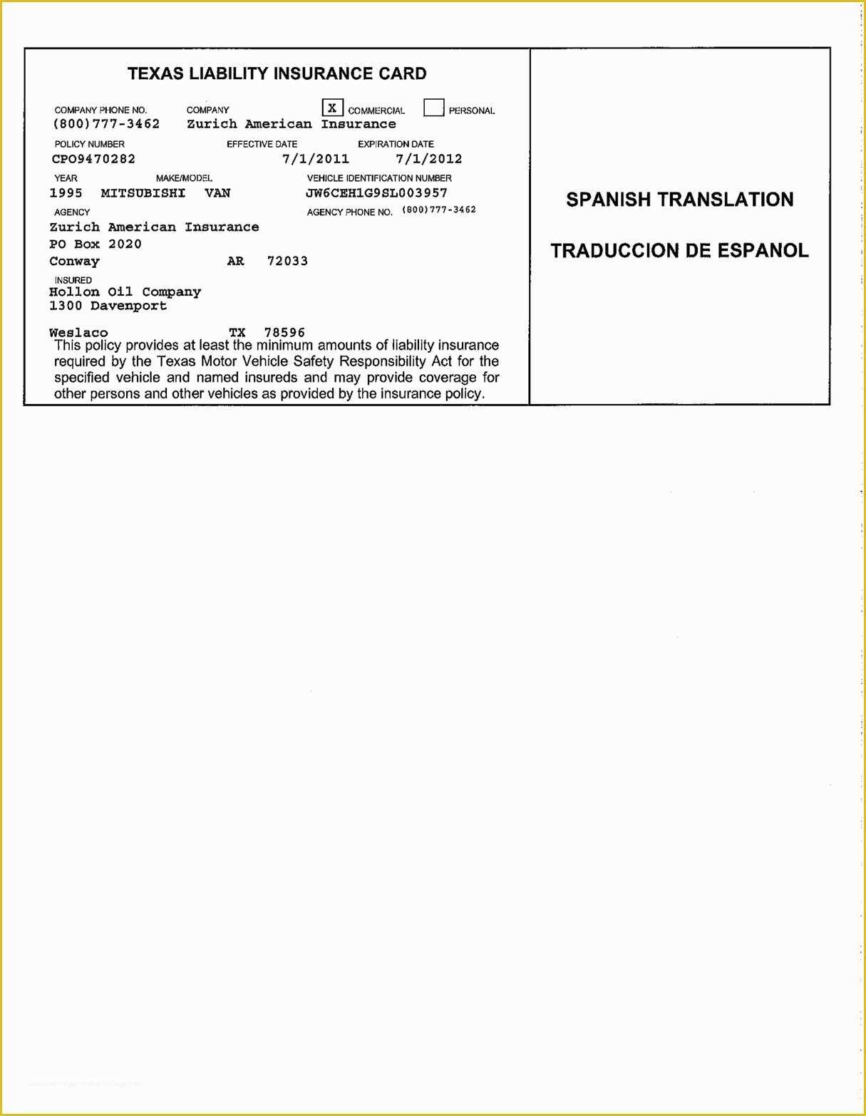 Auto Insurance Card Template Free Download Of Dairyland Auto Insurance Card