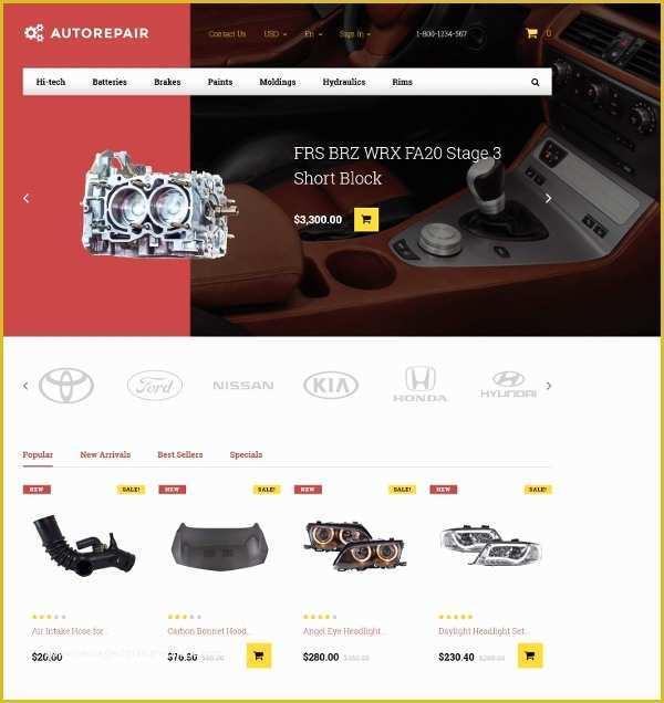 Auto Parts Website Template Free Of 25 Auto Repair Website themes & Template