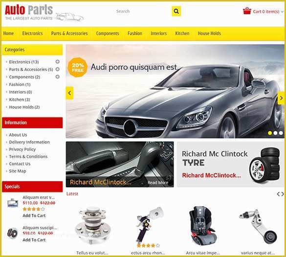 Auto Parts Website Template Free Of 8 Car Websites Opencart themes & Templates