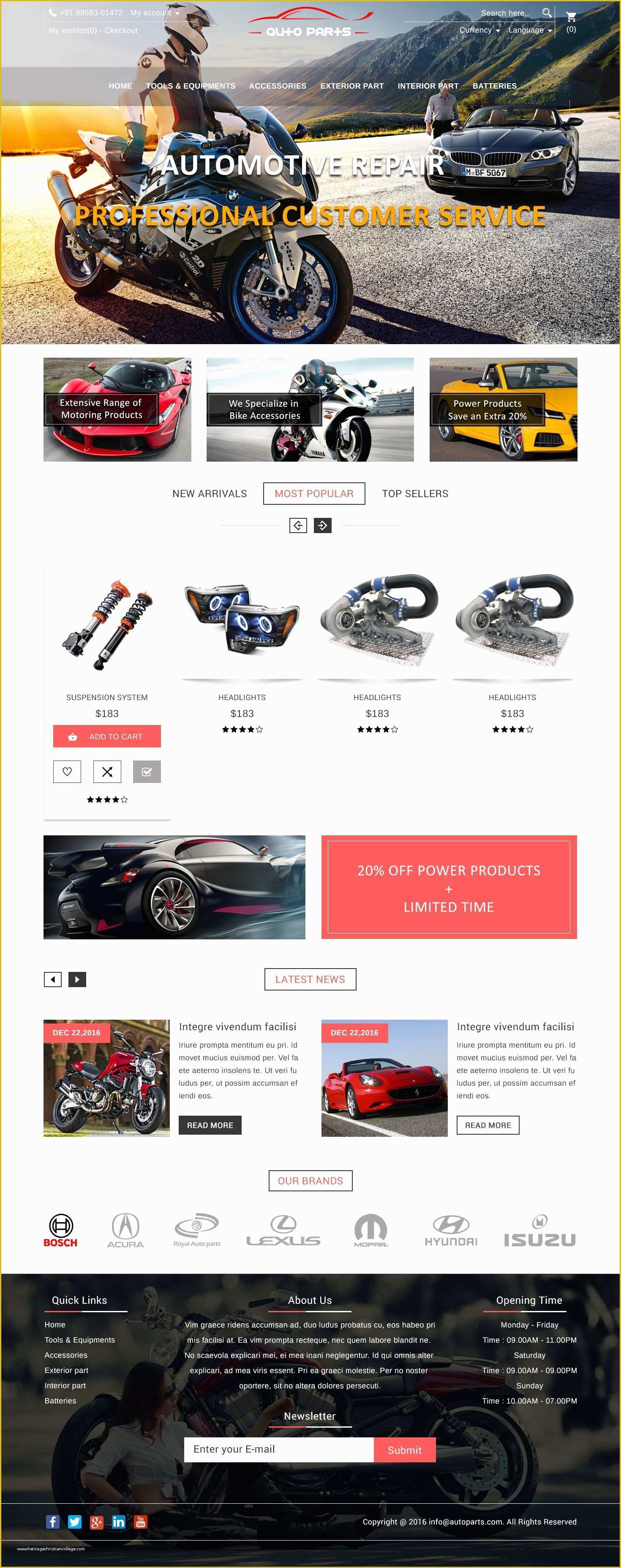 Auto Parts Website Template Free Of Auto Parts Free Website Template Wordpress theme