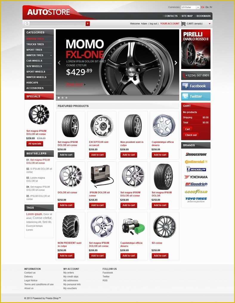 Auto Parts Website Template Free Of Auto Parts Prestashop Website Templates & themes