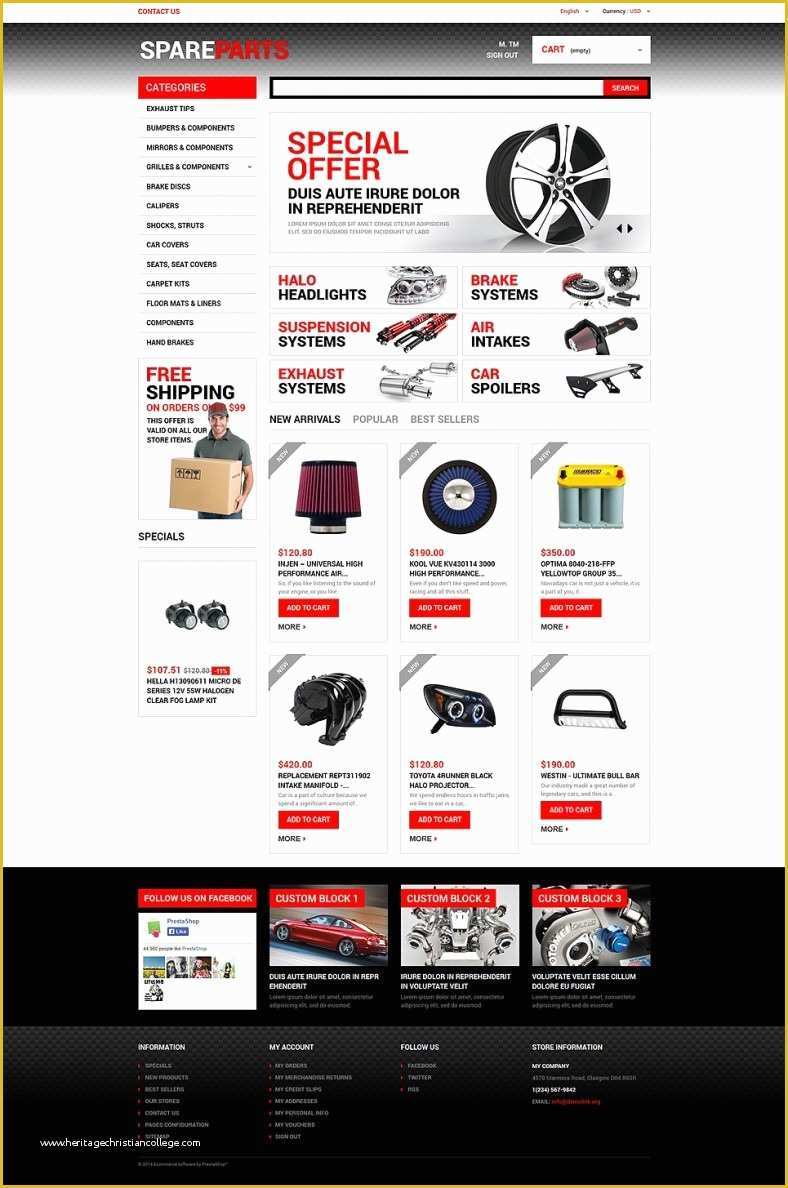 Auto Parts Website Template Free Of Auto Parts Prestashop Website Templates & themes