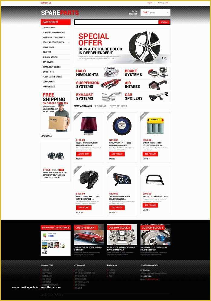 Auto Parts Website Template Free Of Auto Parts Store Prestashop Template