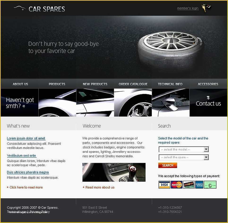 Auto Parts Website Template Free Of Auto Parts Website Template