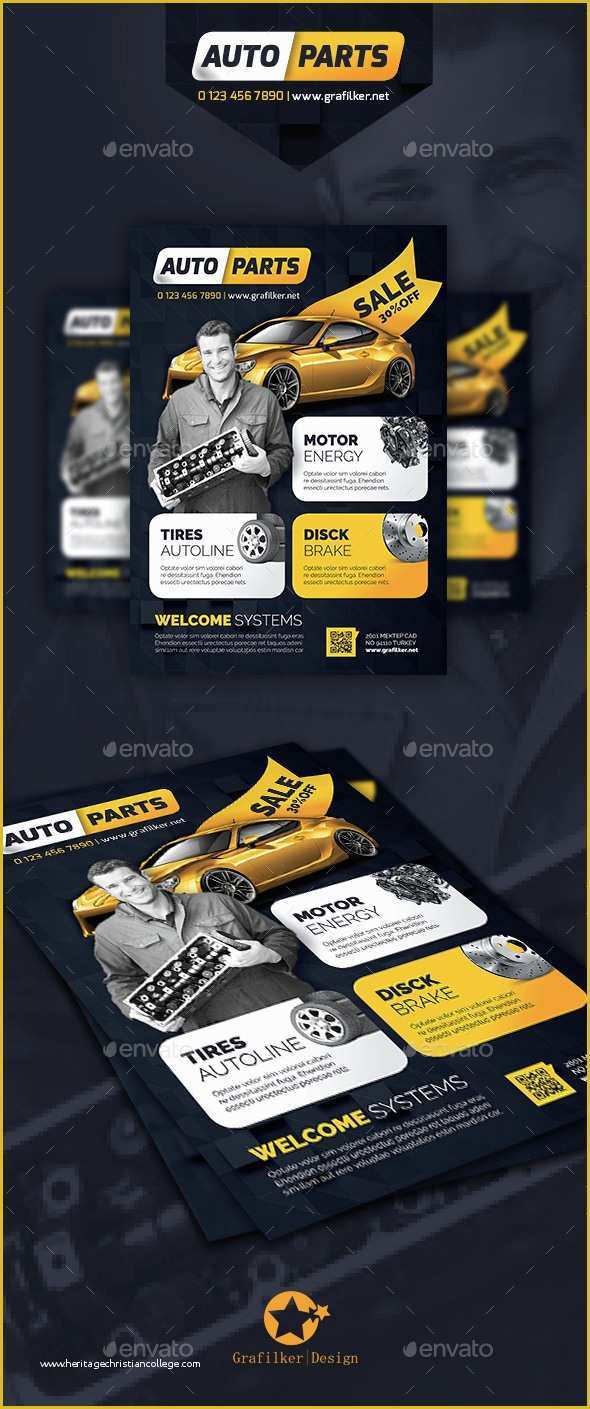 Auto Parts Website Template Free Of Auto Spare Parts Flyer Templates by Grafilker
