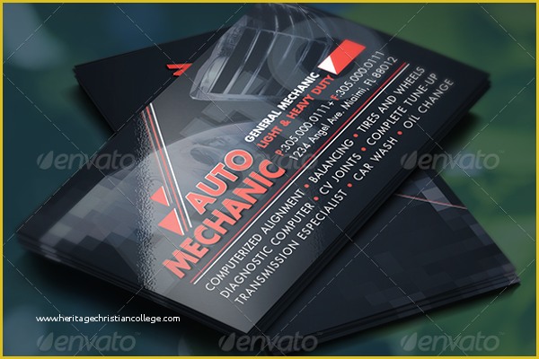 Auto Repair Business Card Templates Free Of 28 Auto Repair Business Card Templates Free Psd Design Ideas