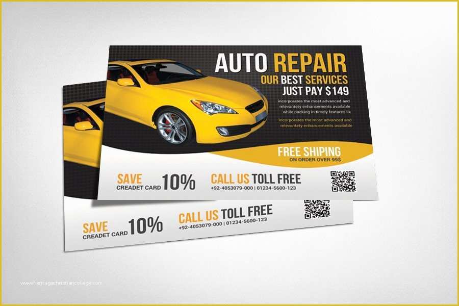 Auto Repair Business Card Templates Free Of Auto Repair Business Flyer Flyer Templates Creative Market