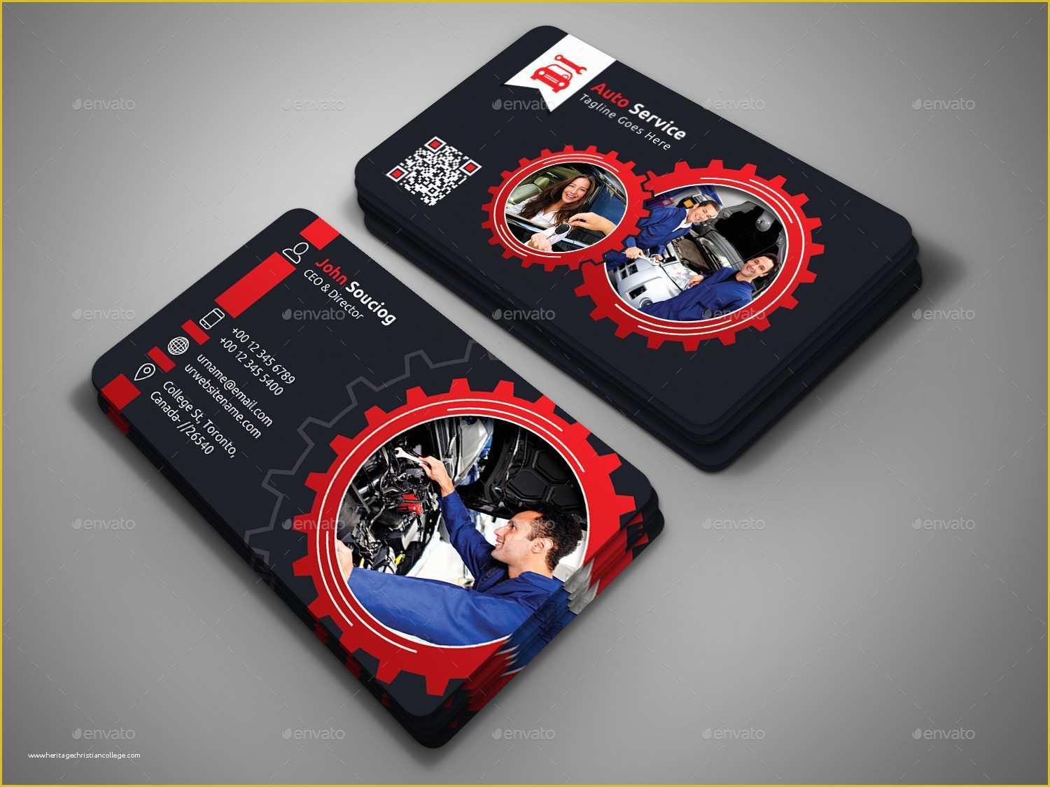 Auto Repair Business Card Templates Free Of Auto Service Business Card by Designsign