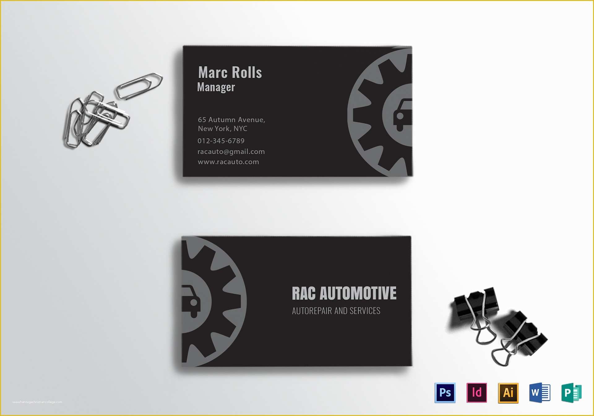 Auto Repair Business Card Templates Free Of Automotive Business Card Design Template In Psd Word