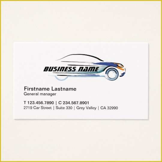 Auto Repair Business Card Templates Free Of Car Rental Repair Profile Business Card Template